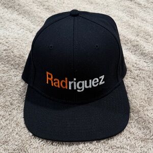 Black Rodriguez “Radriguez” Hat Cap with Orange and White Embroidery